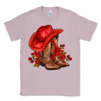 Lilac valentines day cowboy boots red  and roses Classic Tee - AdoDesignShop