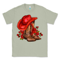 Matcha valentines day cowboy boots red  and roses Classic Tee - AdoDesignShop