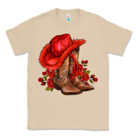 Mushroom valentines day cowboy boots red  and roses Classic Tee - AdoDesignShop