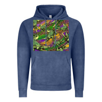 Vintage Denim mardi gras louisiana crocodile leopard Vintage Hoodie - RanaPortraitStore
