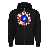 Black sunflower puerto rico flag Zipper Hoodie - JahusDesignShop