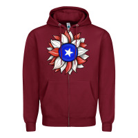 Burgundy sunflower puerto rico flag Zipper Hoodie - JahusDesignShop