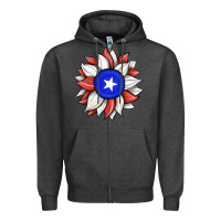 Charcoal Heather sunflower puerto rico flag Zipper Hoodie - JahusDesignShop