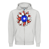 Dove Grey sunflower puerto rico flag Zipper Hoodie - JahusDesignShop