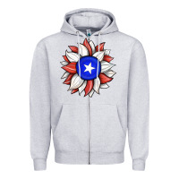 Heather Grey sunflower puerto rico flag Zipper Hoodie - JahusDesignShop