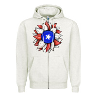 Oatmeal Heather sunflower puerto rico flag Zipper Hoodie - JahusDesignShop