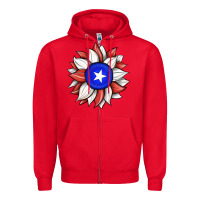Red sunflower puerto rico flag Zipper Hoodie - JahusDesignShop