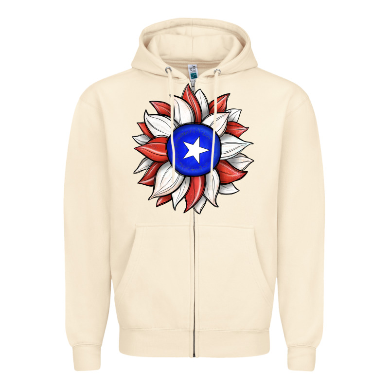 Sunflower Puerto Rico Flag Zipper Hoodie by JahusDesignShop | Teevron