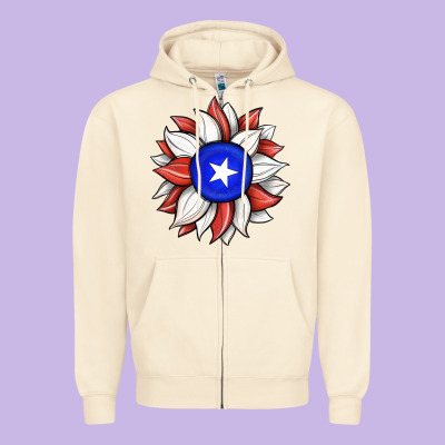 Sunflower Puerto Rico Flag Zipper Hoodie Designed By Jahusdesignshop