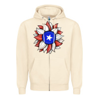 Sandshell sunflower puerto rico flag Zipper Hoodie - JahusDesignShop