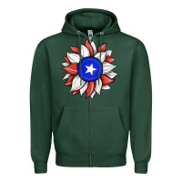 Sports Green sunflower puerto rico flag Zipper Hoodie - JahusDesignShop