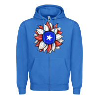 True Royal sunflower puerto rico flag Zipper Hoodie - JahusDesignShop