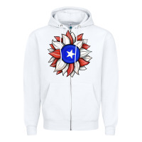 White sunflower puerto rico flag Zipper Hoodie - JahusDesignShop