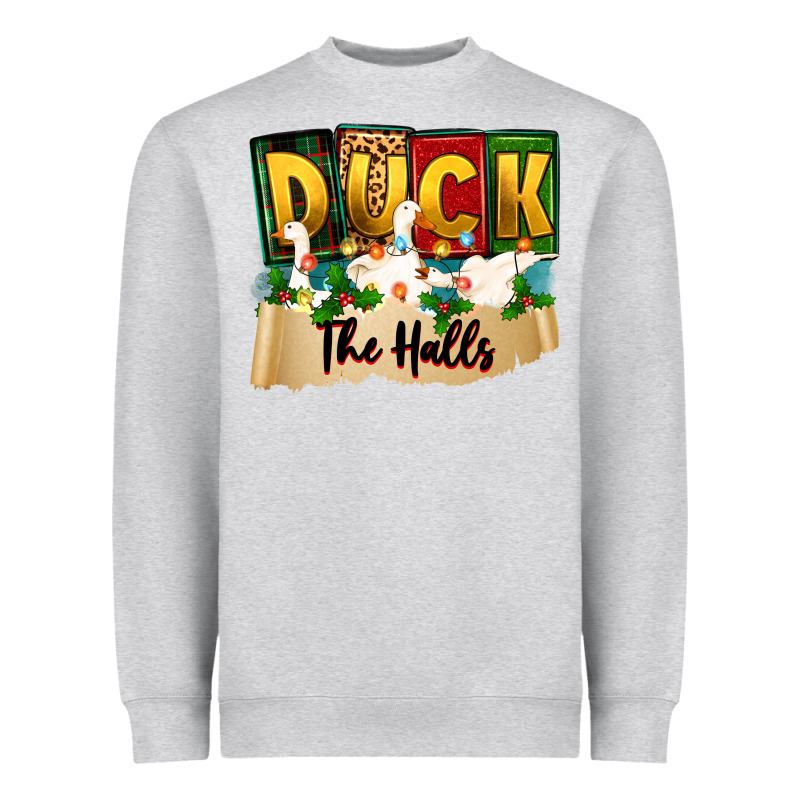 Christmas Duck The Halls Heavyweight Sweatshirt by Zillion Design Studio | Teevron