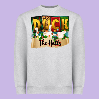 Christmas Duck The Halls Heavyweight Sweatshirt Designed By Zillion Design Studio