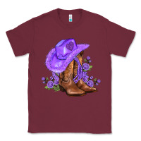Burgundy purple cowgirl  and roses Classic Tee - AdoDesignShop