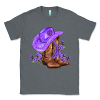 Charcoal Heather purple cowgirl  and roses Classic Tee - AdoDesignShop