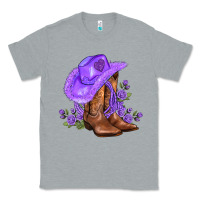 Heather Grey purple cowgirl  and roses Classic Tee - AdoDesignShop