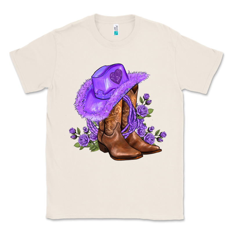 Purple Cowgirl  And Roses Classic Tee by AdoDesignShop | Teevron