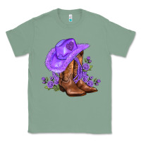 Sage purple cowgirl  and roses Classic Tee - AdoDesignShop