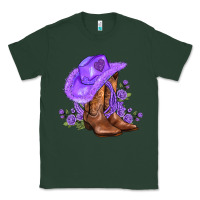 Sports Green purple cowgirl  and roses Classic Tee - AdoDesignShop