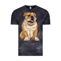 Cloud Black english bulldog Vintage Tee - RanaPortraitStore