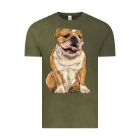 Vintage Olive english bulldog Vintage Tee - RanaPortraitStore