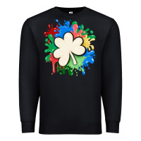 Black st patricks day shamrock autism Premium Sweatshirt - MaliasSmallBusiness