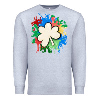 Heather Grey st patricks day shamrock autism Premium Sweatshirt - MaliasSmallBusiness