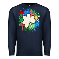 Navy st patricks day shamrock autism Premium Sweatshirt - MaliasSmallBusiness