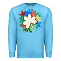 Ocean Blue st patricks day shamrock autism Premium Sweatshirt - MaliasSmallBusiness