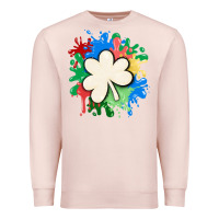 Pale Pink st patricks day shamrock autism Premium Sweatshirt - MaliasSmallBusiness