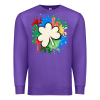 Purple st patricks day shamrock autism Premium Sweatshirt - MaliasSmallBusiness