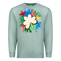Seafoam st patricks day shamrock autism Premium Sweatshirt - MaliasSmallBusiness
