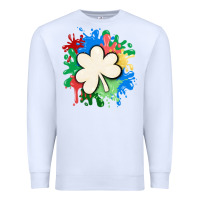White st patricks day shamrock autism Premium Sweatshirt - MaliasSmallBusiness