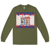 Army Green 4th of july little miss America Long Sleeve Tee - HRA Design Shop