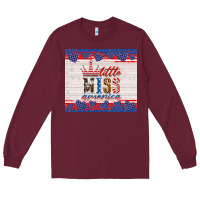 Burgundy 4th of july little miss America Long Sleeve Tee - HRA Design Shop