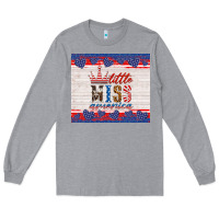 Heather Grey 4th of july little miss America Long Sleeve Tee - HRA Design Shop