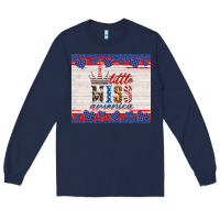 Navy 4th of july little miss America Long Sleeve Tee - HRA Design Shop