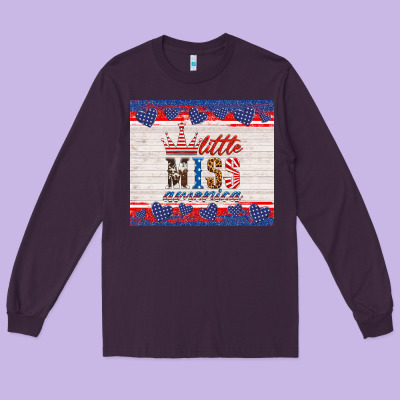 4th Of July Little Miss America Long Sleeve Tee Designed By Hra Design Shop