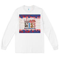 White 4th of july little miss America Long Sleeve Tee - HRA Design Shop