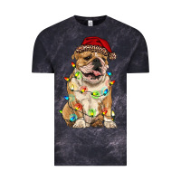 Cloud Black christmas bulldog Vintage Tee - RanaPortraitStore