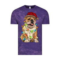 Cloud Purple christmas bulldog Vintage Tee - RanaPortraitStore