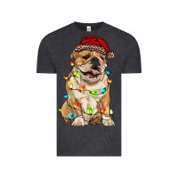 Vintage Black christmas bulldog Vintage Tee - RanaPortraitStore
