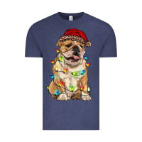 Vintage Denim christmas bulldog Vintage Tee - RanaPortraitStore