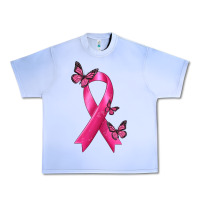 Grape Ice Breast Cancer Ribbon with Butterfly Urban Heavy Tee - texasbilliewilder