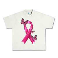 Pistachio Breast Cancer Ribbon with Butterfly Urban Heavy Tee - texasbilliewilder