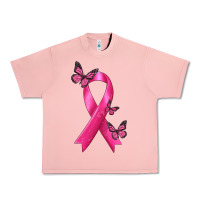Salmon Breast Cancer Ribbon with Butterfly Urban Heavy Tee - texasbilliewilder