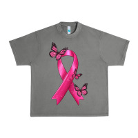 Tornado Breast Cancer Ribbon with Butterfly Urban Heavy Tee - texasbilliewilder