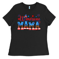 Black all american mama Ladies Tee - AdoDesignShop